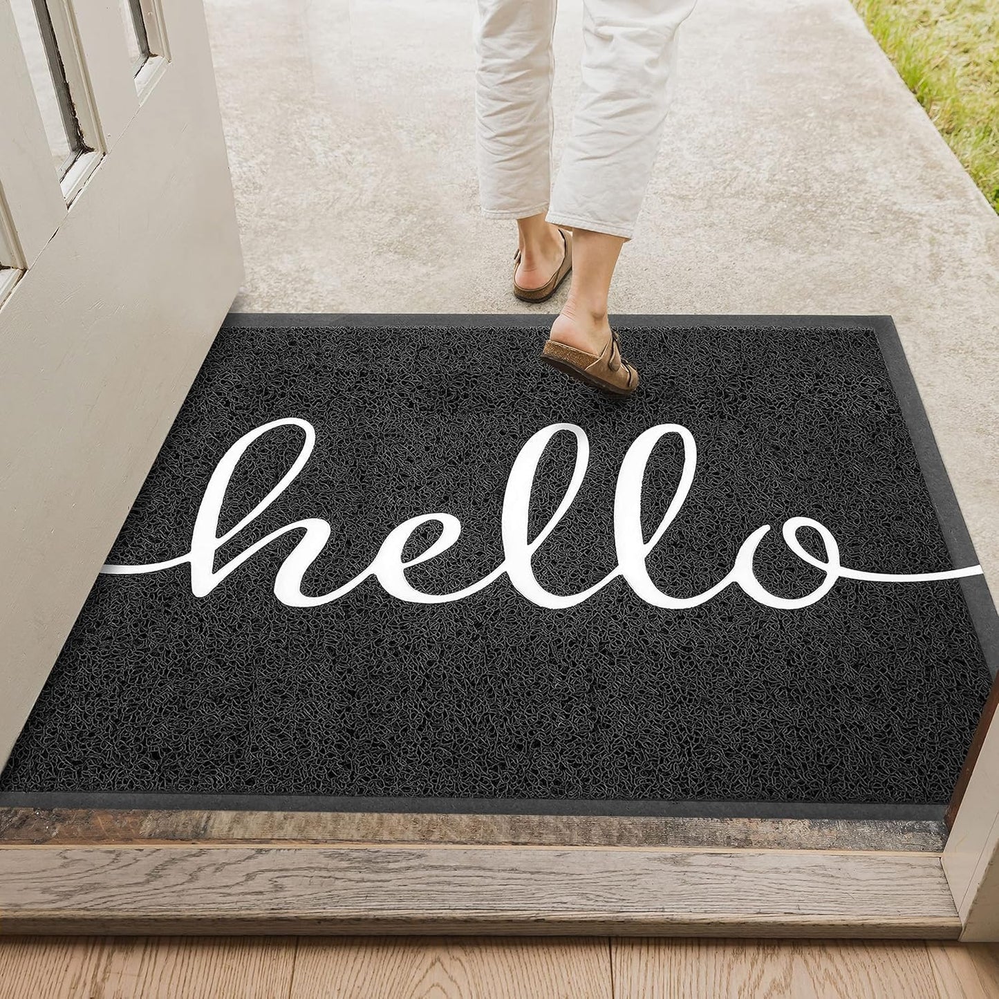 EARTHALL Funny Hello Mats Outside/Inside 48"x32", Front Door Mat Outdoor Entrance, Indoor Outdoor Mats for Home Entrance, Funny Doormat Outside/Inside Entrance, Front Porch Decor for Farmhouse