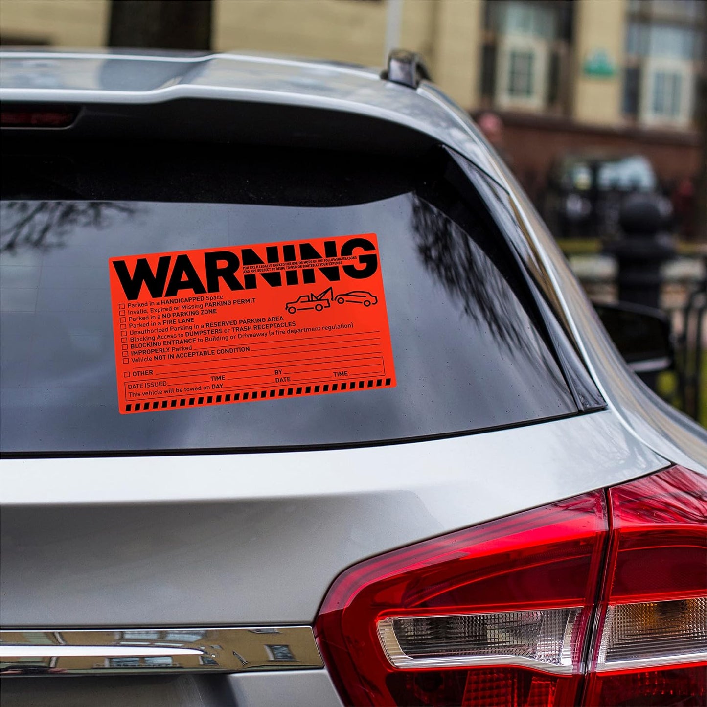 Easykart 500 Parking Violation Notice Stickers - Tow Warning Labels for Car Vehicle Private Parking - Adhesive Window Fluorescent Labels (10 Pack)