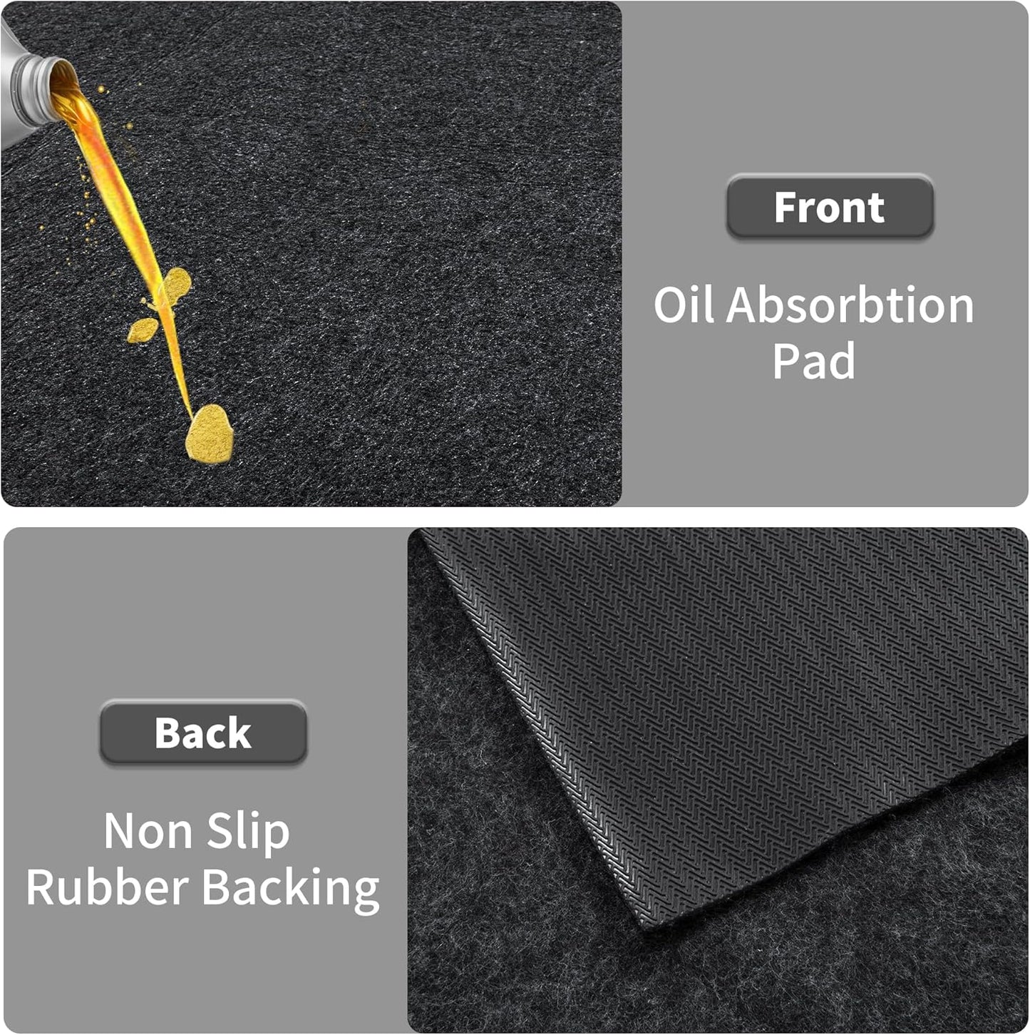 HOMBYS Extra Large Garage Floor Mat for Under Car,Floor Mats for Garage with Rubber Backing,Non Slip Garge Rug,Waterproof Backing Garage Carpet,Motorcycle Absorbent Oil Spill Mat,7'9"x18'