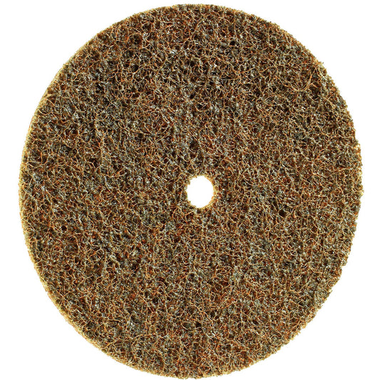 CS Unitec 80650 FIX Fleece (Nonwoven) Disc for The FIX Hook and Loop System, 6" Diameter, Coarse (Brown) (Pack of 10)
