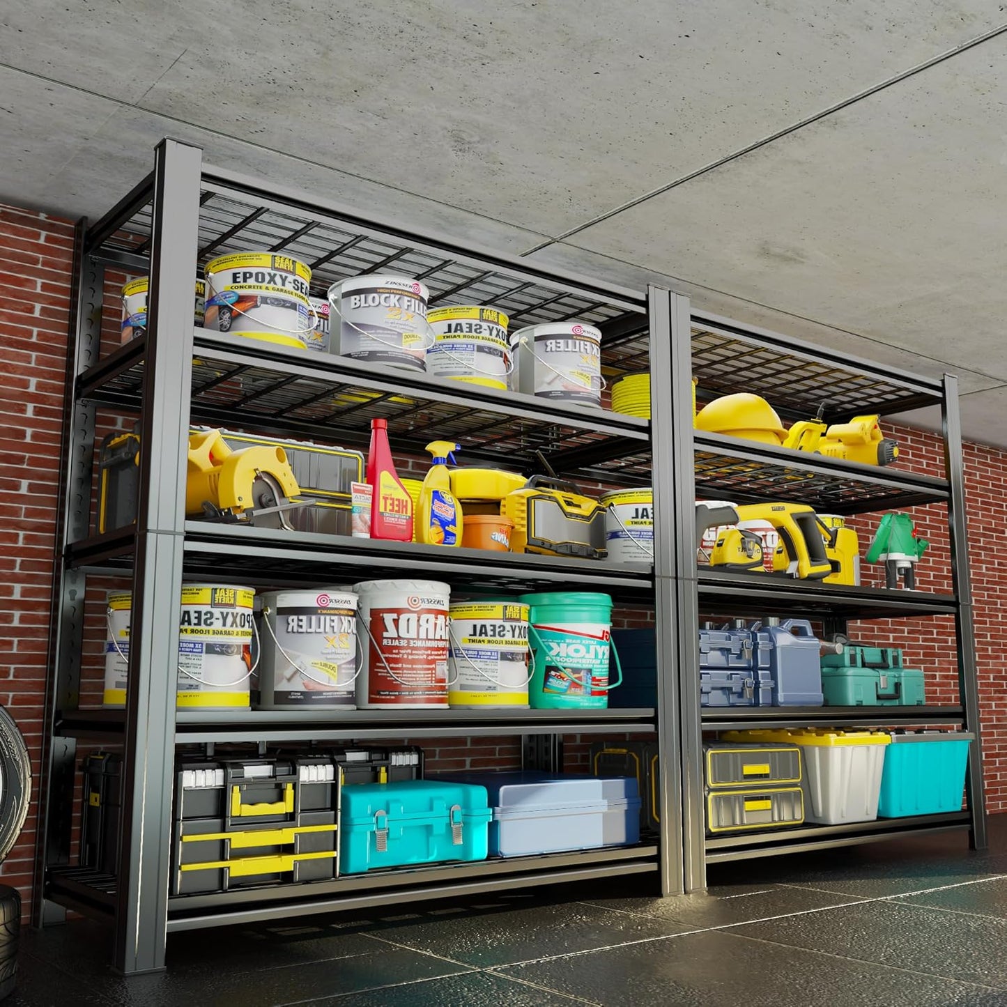 Garage Shelving,Heavy Duty 5-Tier Wire Shelving Unit - 72" H x 35.4" W x 15.7" D, 2500 lbs Load Capacity Storage Shelves,Adjustable Metal Shelves for Garage, Kitchen, and Pantry Storage