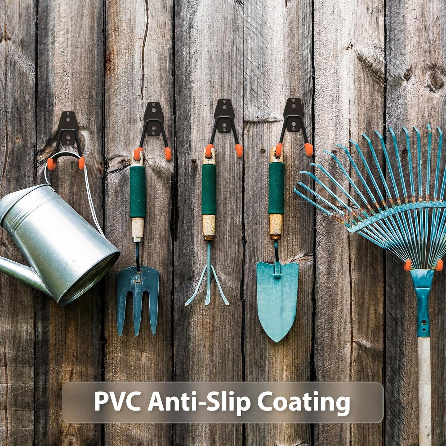 4 Pack 4.5x2.75 Inch Utility Steel Wall Mount Heavy Duty Garage Hooks with Anti-Slip Coating,Storage More Yard,Garden and Power Tools and for Hanging Hose,Ladder and Bike