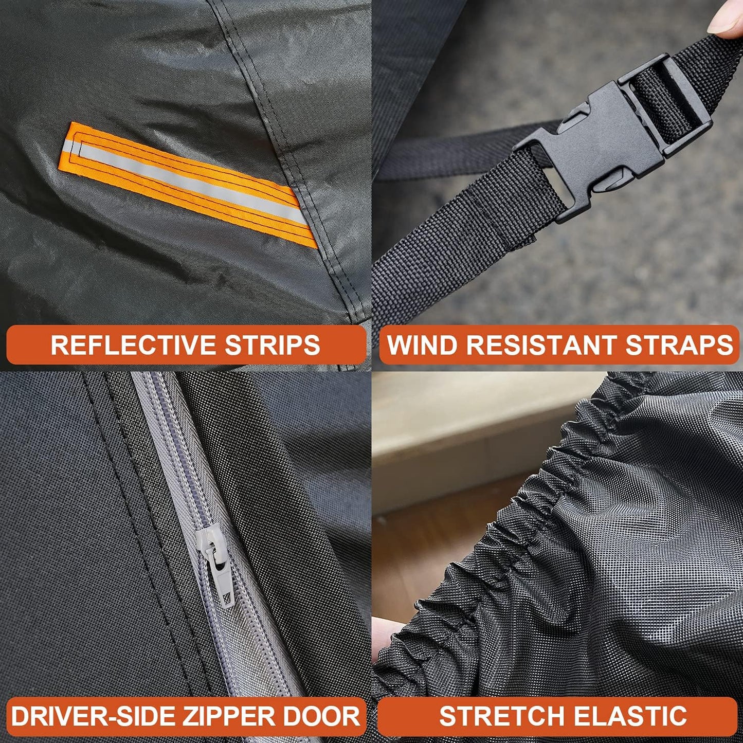 Kayme 7 Layers Heavy Duty Hatchback Car Cover Waterproof All Weather, Outdoor Snow Sun Uv Protection with Zipper for Automobiles, Universal Fit for Hatchback (up to 177 inch)