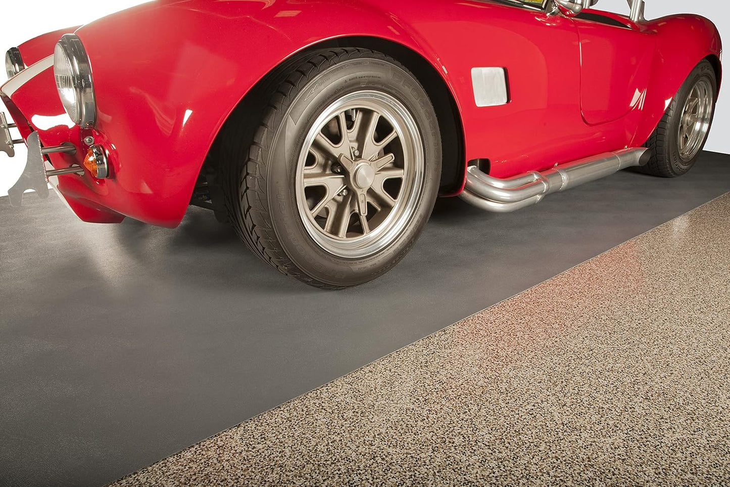 G-Floor Seamless Sheet Vinyl Shed Flooring Cover with Bonded Fibrous Backing - Levant Pattern (8' x 12', Slate Grey)