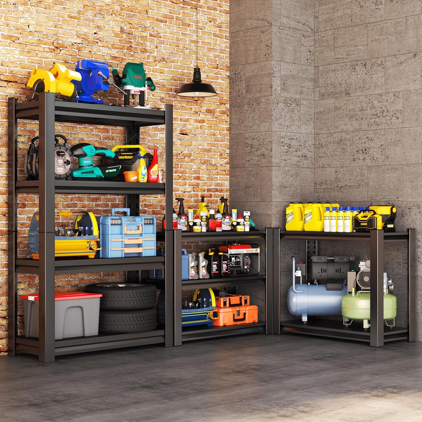 Metal Garage Shelving Unit, Heavy Duty 4-Tier Adjustable Storage Rack, Steel Shelving,2000 lbs Capacity, Industrial Shelves for Heavy Tools and Equipment (4-Tier 54" H x 20" W x 14" D)