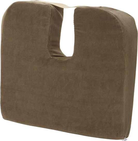 DMI Gradual Slope Seat Cushion for Coccyx, Sciatica and Tailbone Pain Used With Dining Room Chairs, Desk Chairs, Car Seats or Wheelchair Cushions, Machine Washable-Cover, 15 Inch, Camel
