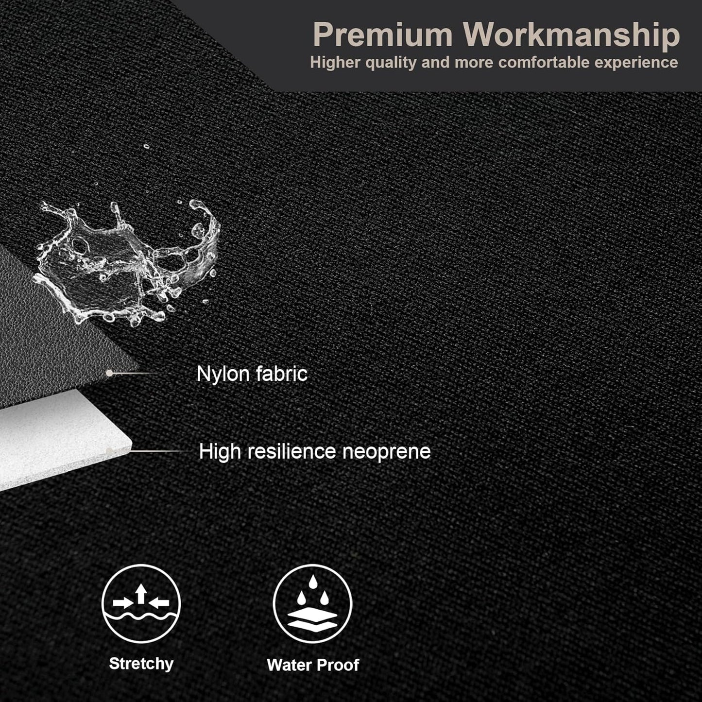 GIANT PANDA Center Console Cover Armrest Cover Cushion Fits Dodge RAM 1500 2500 3500 2009 2010 2011 2012 2013 2014 2015 2016 2017 2018, Scratch Resistant and Waterproof, Neoprene, Black