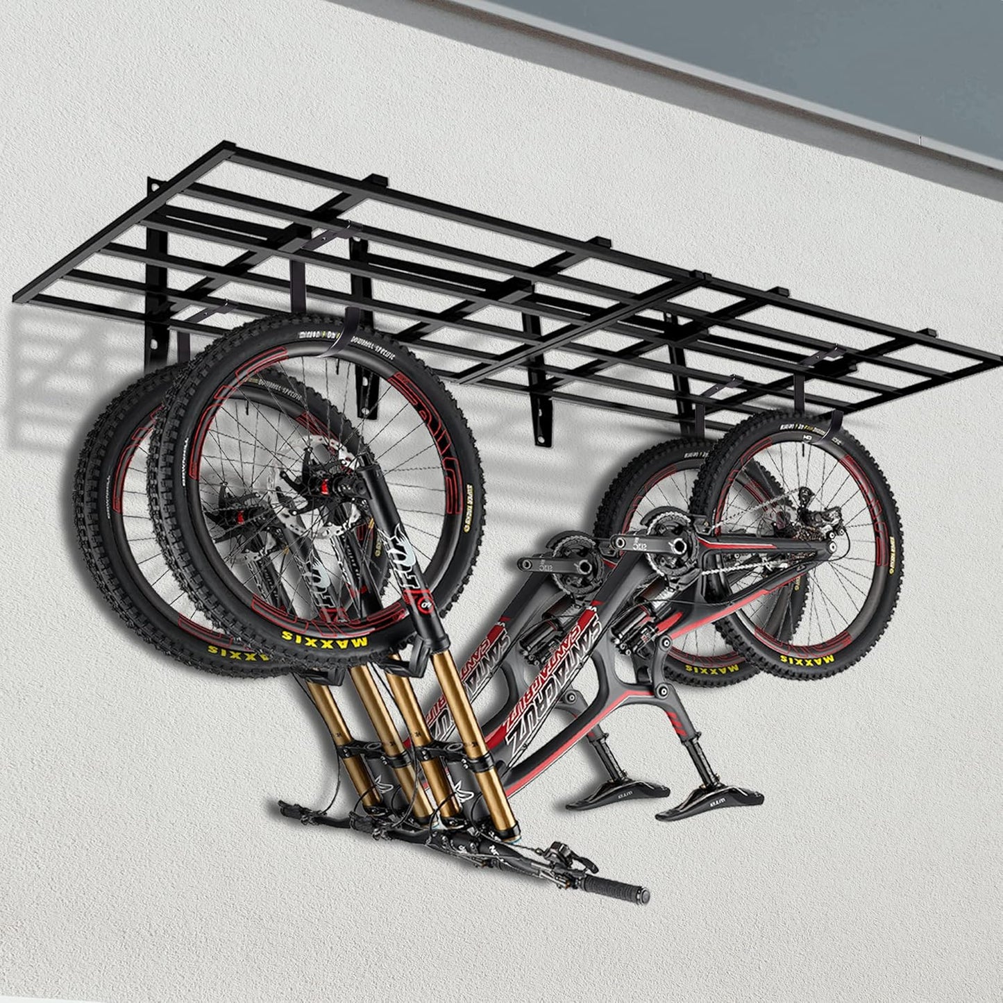 8-Pack Heavy Duty Add-On Flat Hook Accessory for Garage Ceiling Storage Rack and Wall Shelving, Alloy Steel, Black - Suitable for FLEXINOUMTS Racks and Shelves