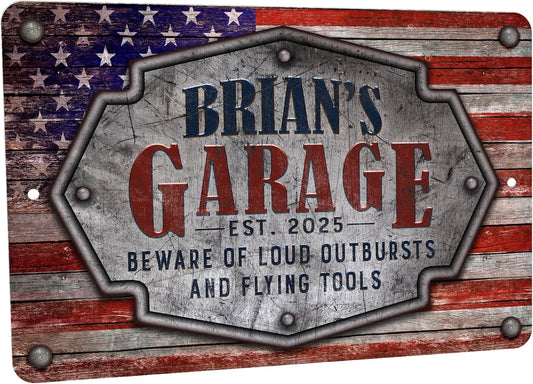 Garage Sign | Personalized | Vintage American Theme