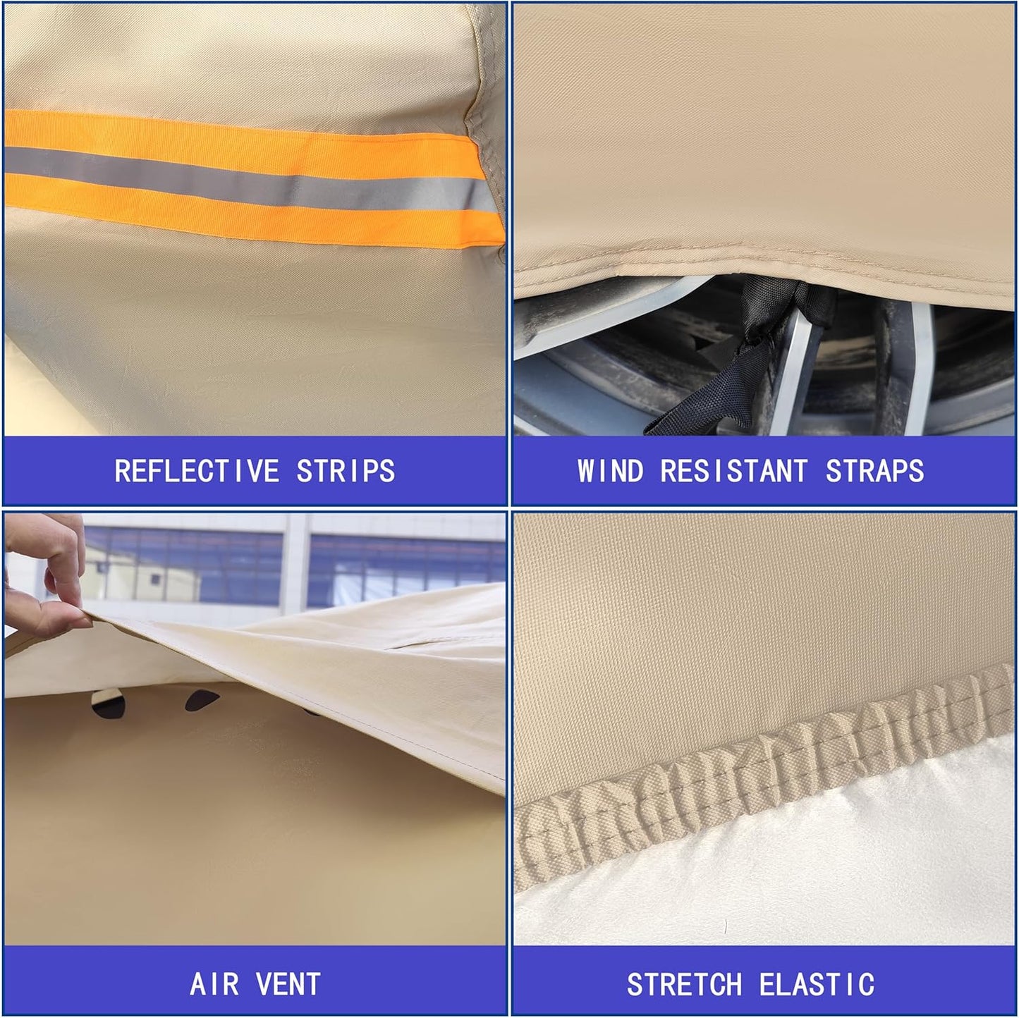 Heavy Duty Outdoor Car Cover Custom Fit for Civic, Windproof All Weather Waterproof Sun Rain UV Dust Snow Protection Outdoor Car Covers