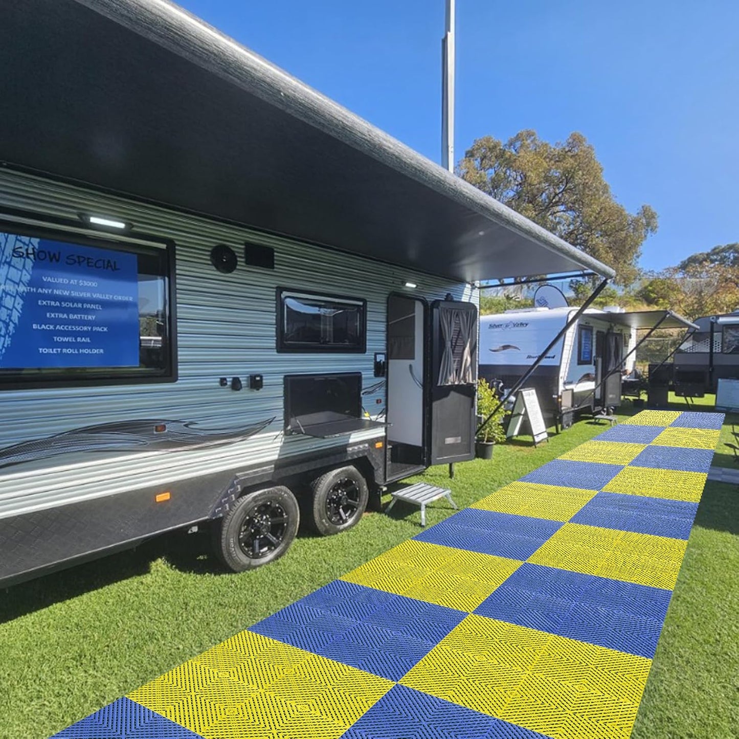 Interlocking Garage Floor Tiles - 0.79in,Vented, Self-Draining, Non-Slip Flooring, Modular, Virgin Polypropylene, Ideal for Garages, Patios, Basements, Decks -51.6 sq ft (Green, 30PCS) (Green, 30PS)