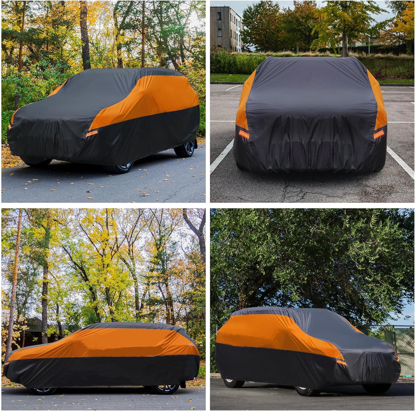 SUV Car Cover Waterproof All Weather,Cover Full Exterior Cover Windproof Outdoor Full Car Cover UV/Snow/Hail/Dust Protection Fit SUV Jeep-Length 190" to 200"