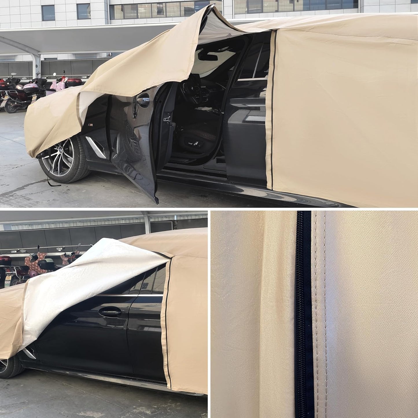 Heavy Duty Outdoor Car Cover Compatible with Chevrolet Tahoe,Windproof All Weather Waterproof Sun Rain UV Dust Snow Protection Outdoor Car Covers